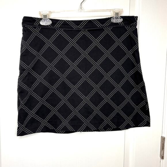 Izod Performance X Wms 10 Black White Diamond Dot Pattern Skort Athleisure - Picture 9 of 9